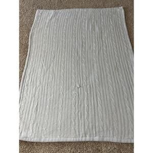 Edgehill Collection Baby Blanket Lovey Blue Cable Knit Faux Fur Acrylic